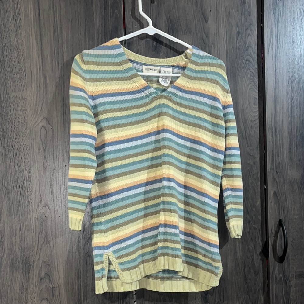 White Stag Striped Sweater Shirt Size Small